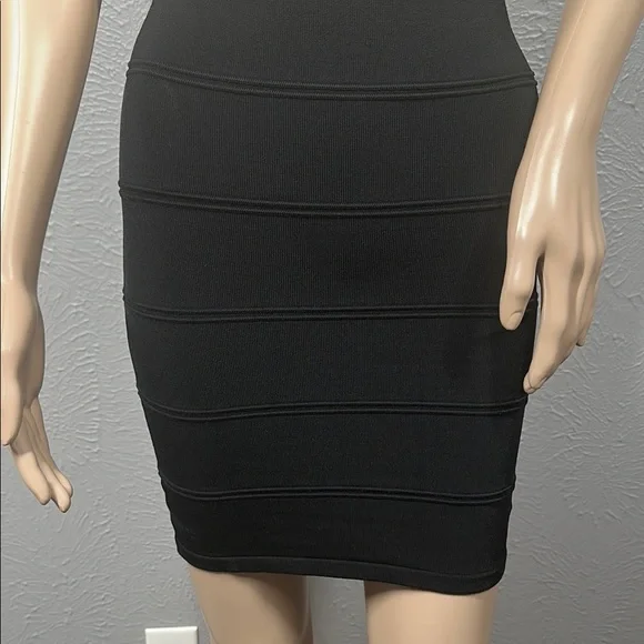 Bebe Elegant Black and Cream Bandage Bodycon Dress Women's Size XS - Picture 2 of 10
